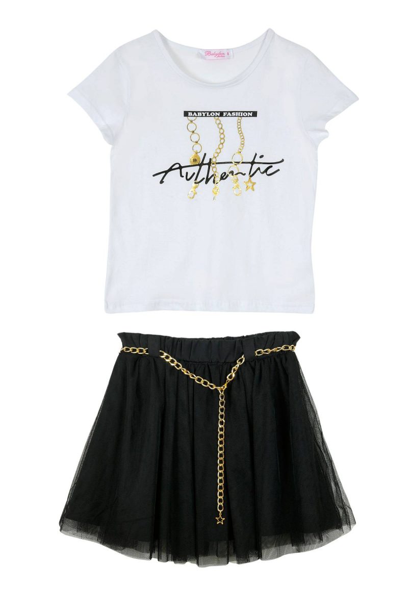 Παιδικά ρούχα - κορίτσι Babylon Fashion - ΣΗΜΑΝΤΙΚΟ: Σε περίπτωση διαφοράς τιμής από το κατάστημα ισχύει παντα και μόνο η τιμή του καταστήματος ΣΕΤ ΜΠΛΟΥΖΑ ΦΟΥΣΤΑ - ΤΥΠΟΣ ΤΥΠΟΣ