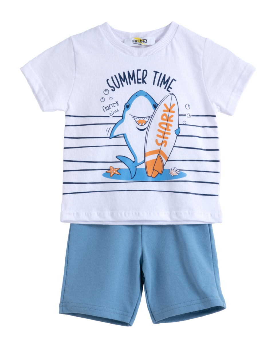 Frenzy style  - ΣΗΜΑΝΤΙΚΟ: Σε περίπτωση διαφοράς τιμής από το κατάστημα ισχύει παντα και μόνο η τιμή του καταστήματος ΣΕΤ ΜΠΛΟΥΖΑ ΒΕΡΜΟΥΔΑ - Λευκο ραφ ΛΕΥΚΟ ΡΑΦ