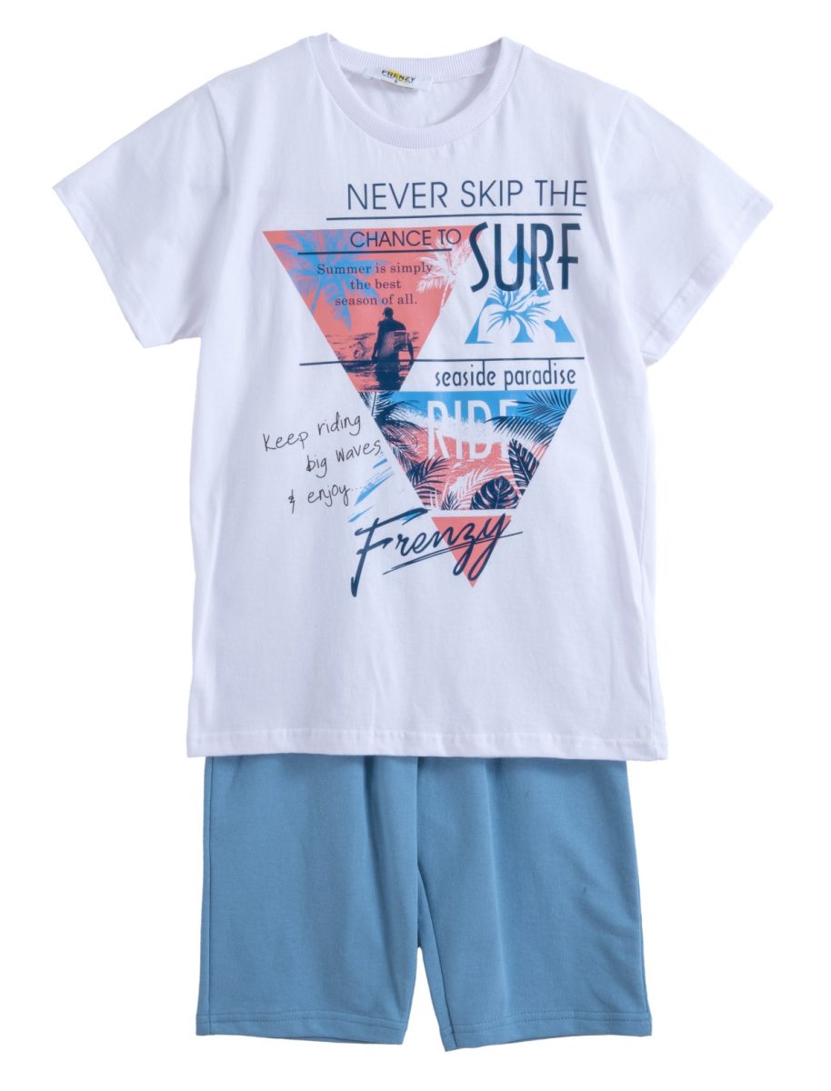 Frenzy style  - ΣΗΜΑΝΤΙΚΟ: Σε περίπτωση διαφοράς τιμής από το κατάστημα ισχύει παντα και μόνο η τιμή του καταστήματος ΣΕΤ ΜΠΛΟΥΖΑ ΒΕΡΜΟΥΔΑ - Λευκο ραφ ΛΕΥΚΟ ΡΑΦ