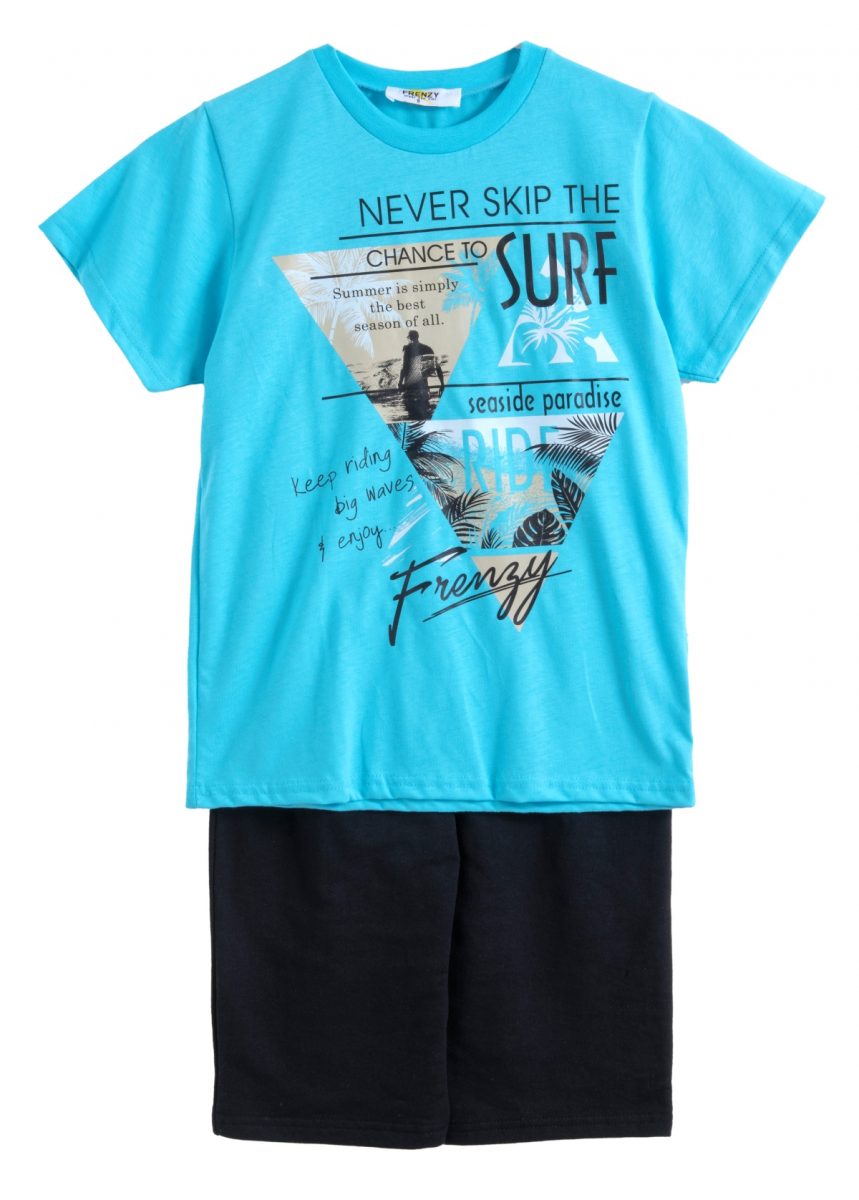 ΣΕΤ ΜΠΛΟΥΖΑ ΒΕΡΜΟΥΔΑ - Τυρκουαζ μαυρο ΤΥΡΚΟΥΑΖ ΜΑΥΡΟ