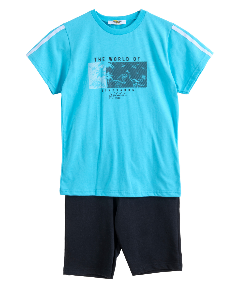 ΣΕΤ ΜΠΛΟΥΖΑ ΒΕΡΜΟΥΔΑ - Τυρκουαζ μαυρο ΤΥΡΚΟΥΑΖ ΜΑΥΡΟ