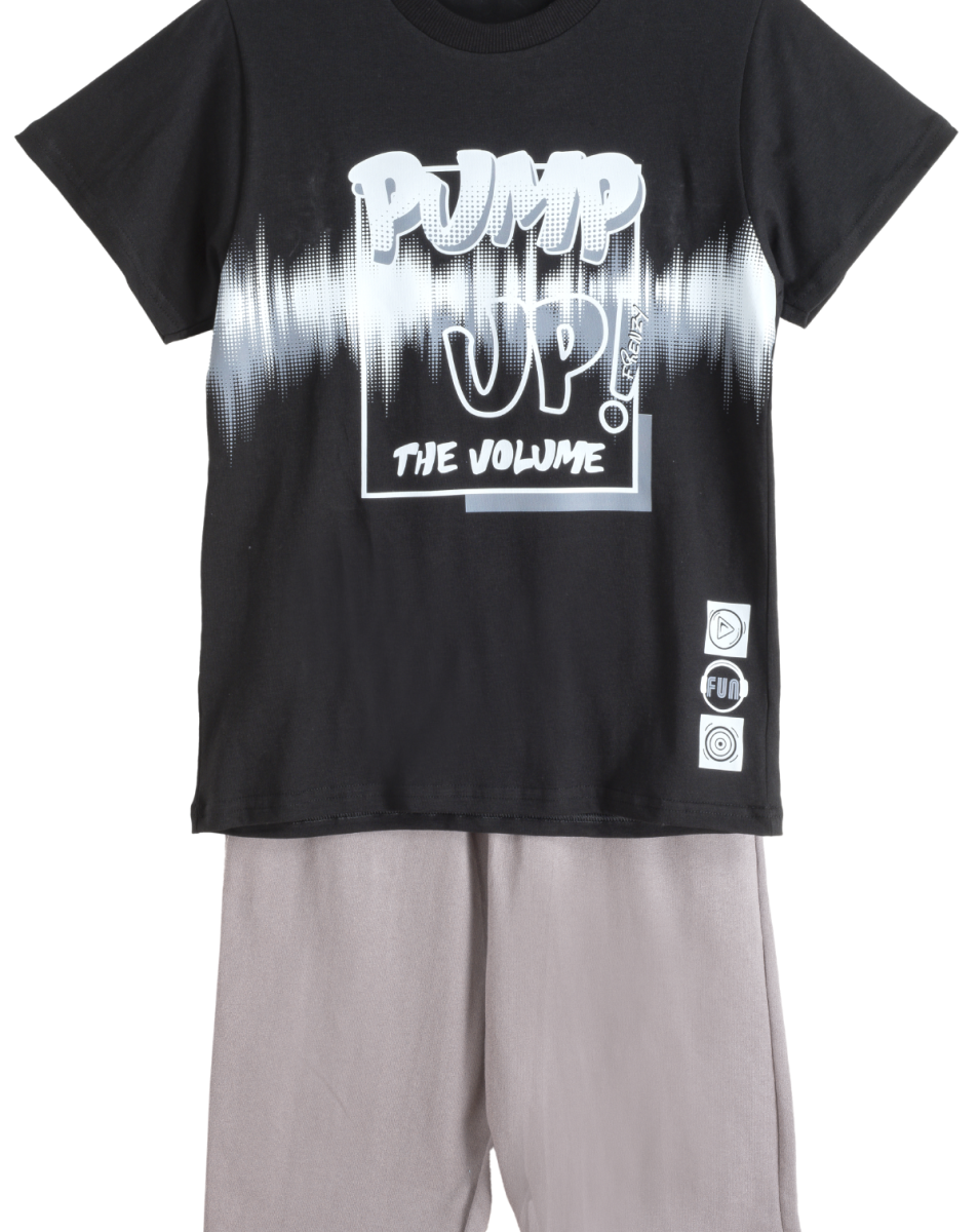 ΣΕΤ ΜΠΛΟΥΖΑ ΒΕΡΜΟΥΔΑ - ΜΑΥΡΟ ΓΚΡΙ ΜΑΥΡΟ ΓΚΡΙ